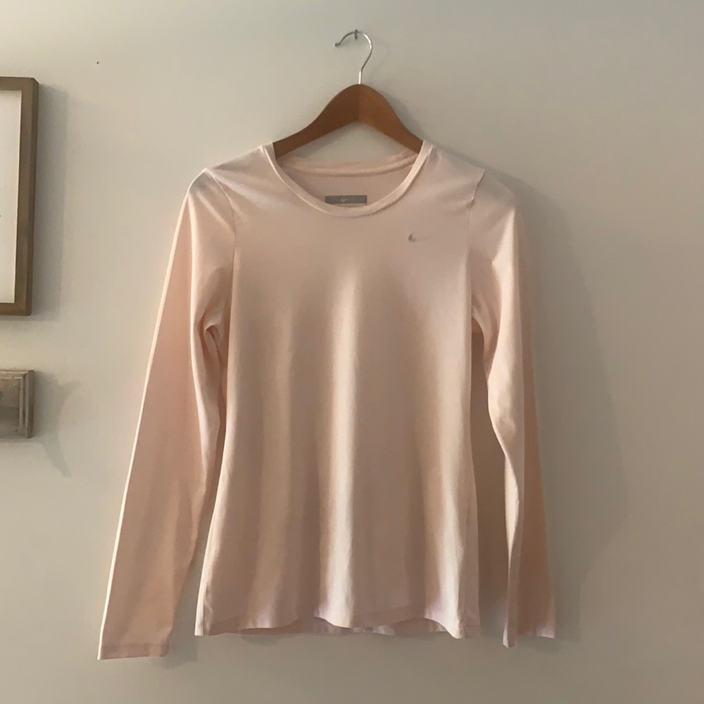 Nike Light Pink Long Sleeve Crewneck Top